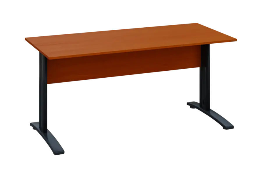 EPK 17 - 16 stůl kancelářský, kovová podnož černá, deska 18 mm, široký 1600 mm, třešeň šumavská